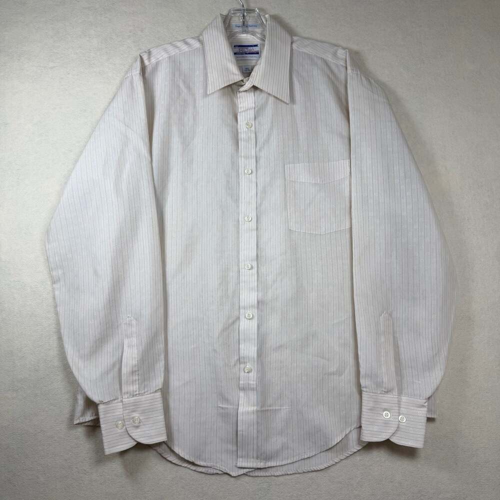 VTG JCPenney Satin Touch Men's Striped Long Sleeve Dress Shirt 16½ × 34/35 Large